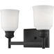 Burbank 2 Light 9.25 inch Matte Black Vanity Light Wall Light